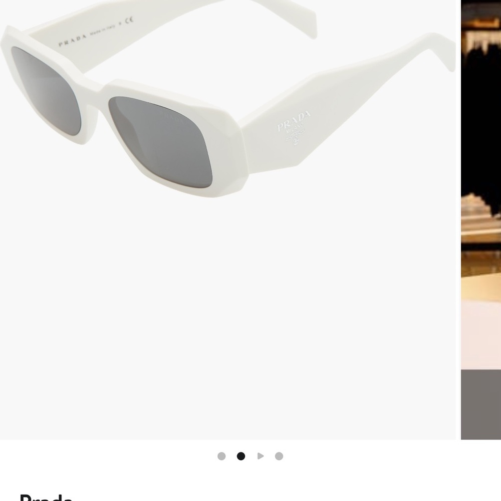 Prada White Rectangular Sunglasses - image 8